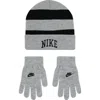 Nike Kids'  Chunky Stripe Peak Beanie In Gray