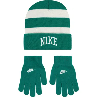 Nike Kids'  Chunky Stripe Peak Beanie In Green