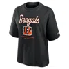 Nike Cincinnati Bengals Essential Script Boxy  Women's Nfl T-shirt In Black