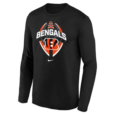 Nike Cincinnati Bengals Legend Icon Big Kids'  Dri-fit Nfl Long-sleeve T-shirt In Black