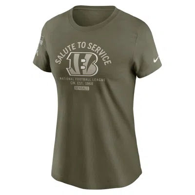 Nike Cincinnati Bengals Salute To Service Sideline  Women's Nfl T-shirt In Green