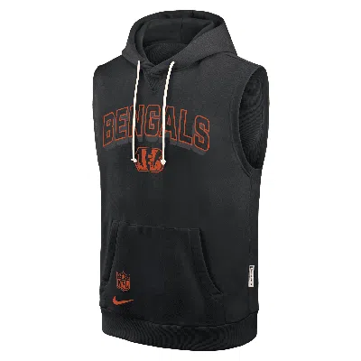 Nike Cincinnati Bengals Sideline  Men's Dri-fit Nfl Sleeveless Pullover Hoodie In Black