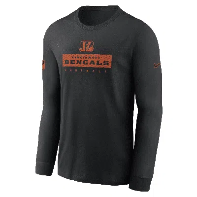 Nike Cincinnati Bengals Sideline Team Issue  Men's Dri-fit Nfl Long-sleeve T-shirt In Black