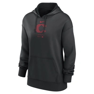 Nike Cincinnati Reds Authentic Collection City Connect Practice  Women's Dri-fit Mlb Pullover Hoodie In Black
