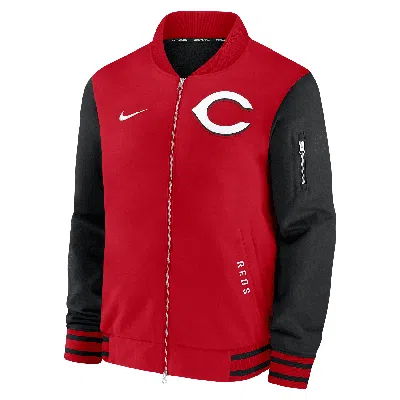 Nike Cincinnati Reds Authentic Collection Dugout  Men's Mlb Full-zip Bomber Jacket
