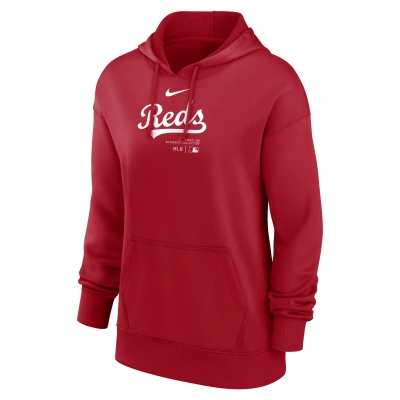 Nike Cincinnati Reds Authentic Collection Practice  Women's Dri-fit Mlb Pullover Hoodie