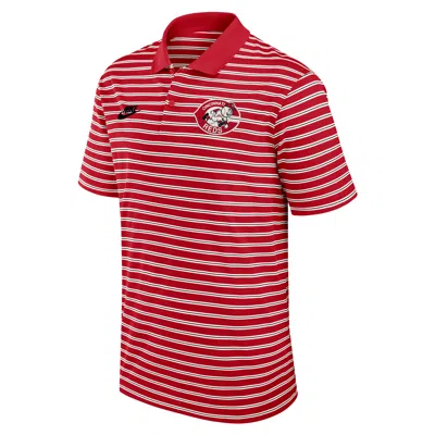 Nike Cincinnati Reds Cooperstown Striped Victory  Men's Dri-fit Mlb Polo