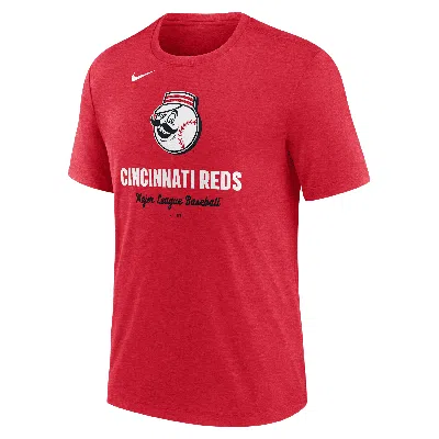 Nike Heather Red Cincinnati Reds Logo Tri-blend T-shirt