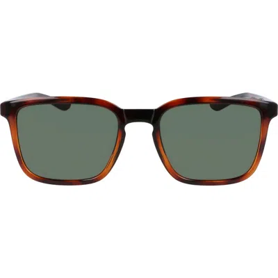 Nike Circuit 55mm Square Sunglasses In Soft Tortoise/green