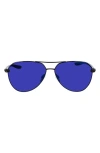 Nike City 61mm Mirrored Aviator Sunglasses In Black/grey