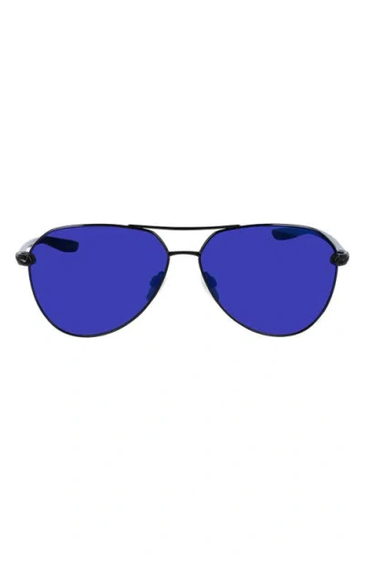 Nike City 61mm Mirrored Aviator Sunglasses In Black/grey