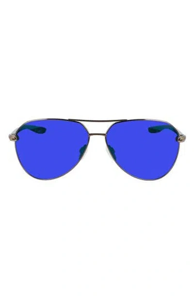 Nike City 61mm Mirrored Aviator Sunglasses In Blue
