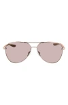 Nike City 61mm Mirrored Aviator Sunglasses In Rose Gold/gold