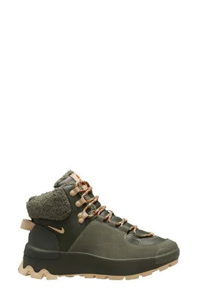 Nike City Classic Premium Sneaker Bootie In Cargo Khaki/sesame/olive