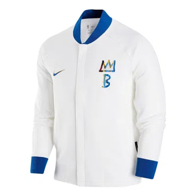 Nike City Edition Showtime Thermaflex Full-zip Jacket 'brooklyn Nets' In White