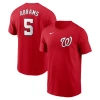 Nike Men's Cj Abrams Red Washington Nationals Fuse Name Number T-shirt In Red