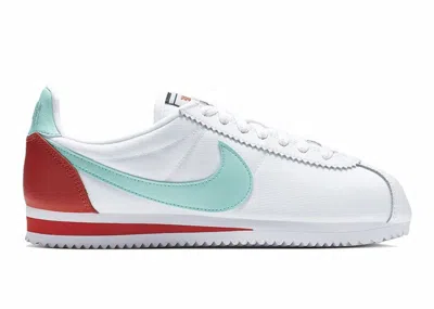 Pre-owned Nike Classic Cortez Premium (women's) Sneakers In White/light Aqua/cosmic Clay