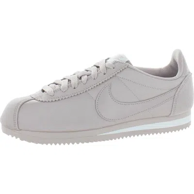 Nike Classic Cortez Womens Suede Trim Lace-up Running Shoes In White