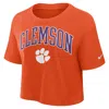 Nike Clemson Athletic Prep Arch  Women's Dri-fit College Cropped T-shirt