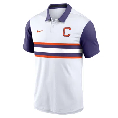 Nike Clemson Athletic Prep Vapor Alt Logo  Men's Dri-fit College Polo In White
