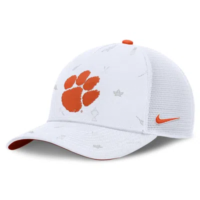 Nike Clemson Country Club Golfin' Rise  Unisex College Trucker Adjustable Hat In Silver