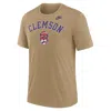 Nike Heather Light Brown Clemson Tigers Legacy Arch Tri-blend T-shirt In Brown