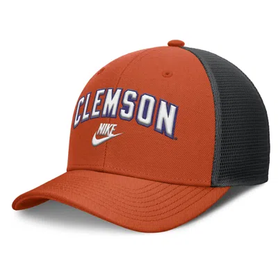 Nike Clemson Legacy Arch Rise  Men's Dri-fit College Trucker Adjustable Hat In Orange