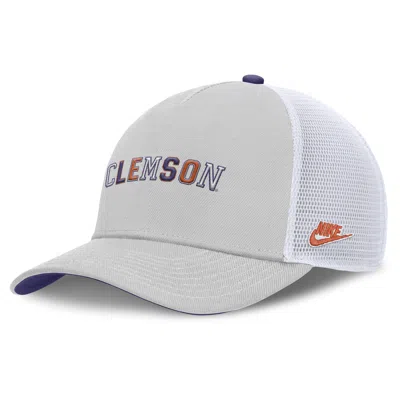 Nike Clemson Legacy Basketball Rise  Unisex College Trucker Adjustable Hat In Gray