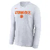Nike Men's White Clemson Tigers 2025 On-court Bench Long Sleeve T-shirt In White