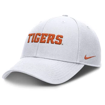 Nike Clemson On-field Rise Gameday  Men's Dri-fit College Trucker Adjustable Hat In White