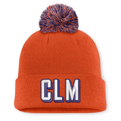 Nike Clemson Peak  Unisex College Cuffed Beanie In Orange