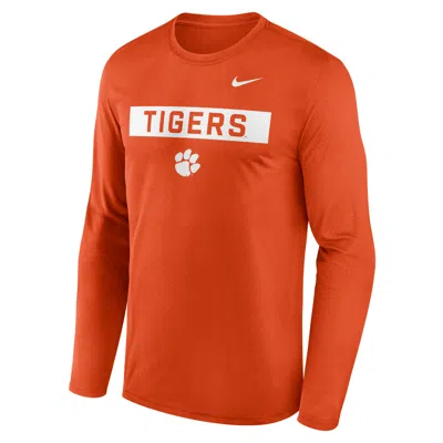 Nike Clemson Primetime Legend 2-hit  Men's Dri-fit College Long-sleeve T-shirt In Orange