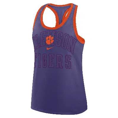 NIKE CLEMSON PRIMETIME SHADOW  WOMEN'S COLLEGE RACERBACK TANK TOP,1015855563