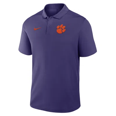 Nike Clemson Primetime Victory Primary Logo  Men's Dri-fit College Polo In Blue