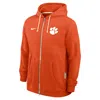 Nike Clemson Sideline  Men's Dri-fit College Full-zip Hoodie In Orange