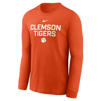Nike Clemson Sideline  Men's Dri-fit College Long-sleeve T-shirt In Orange
