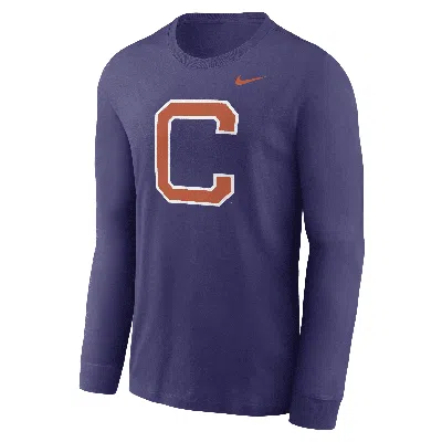 Nike Clemson Tigers Alternate Logo  Men's College Long-sleeve T-shirt In Purple
