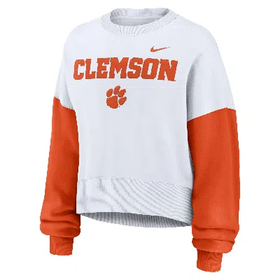Nike Clemson Tigers Primetime  Women's College Pullover Crew In White