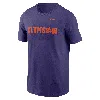 Nike Clemson Tigers Primetime Wordmark  Men's College T-shirt In Purple
