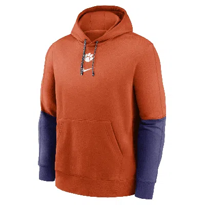 Nike Clemson Tigers Sideline Team Issue Club  Men's College Pullover Hoodie In Orange