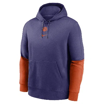 Nike Clemson Tigers Sideline Team Issue Club  Men's College Pullover Hoodie In Purple