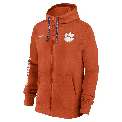 Nike Clemson Tigers Sideline Team Issue  Men's College Full-zip Hoodie In Orange