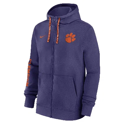 Nike Clemson Tigers Sideline Team Issue  Men's College Full-zip Hoodie In Purple