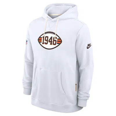 Nike Cleveland Browns Alt Offensive Set Play Sideline  Men's Dri-fit Nfl Pullover Hoodie In White