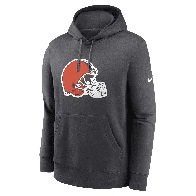 Nike Men's Anthracite Cleveland Browns Club Logo Pullover Hoodie