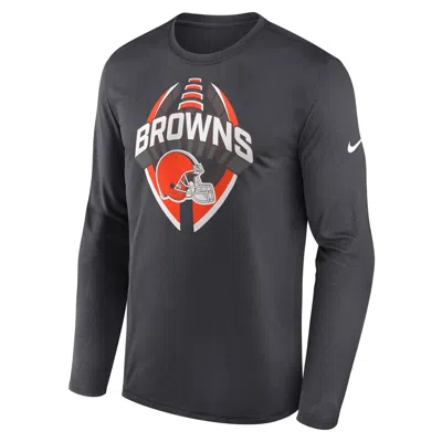 Nike Cleveland Browns Legend Icon  Men's Dri-fit Nfl Long-sleeve T-shirt In Gray