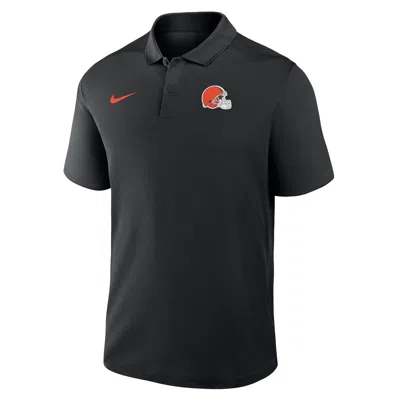 Nike Cleveland Browns Logo Victory  Men's Dri-fit Nfl Polo In Black