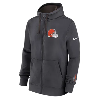 Nike Cleveland Browns Playbook Page Club  Men's Nfl Full-zip Hoodie In Black