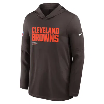 Nike Cleveland Browns Pure Fury Sideline  Men's Dri-fit Nfl Long-sleeve Hooded Top In Black