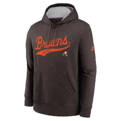 Nike Men's Brown Cleveland Browns Rewind Club Logo Pullover Hoodie
